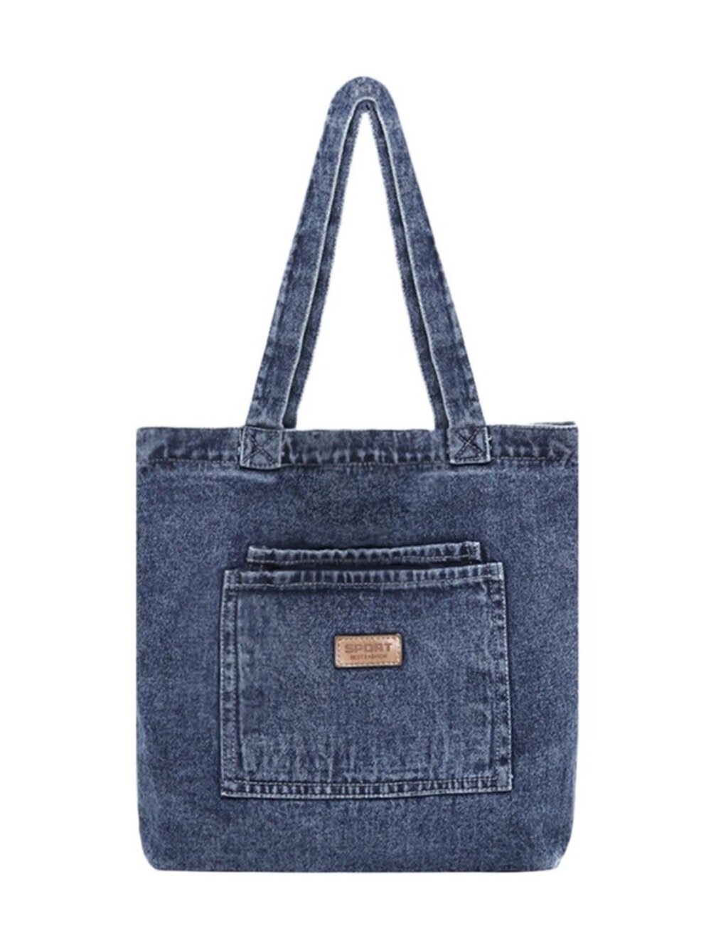 Denim Tote Bag for Women Men, Large Retro Canvas Denim Bags for Work Travel